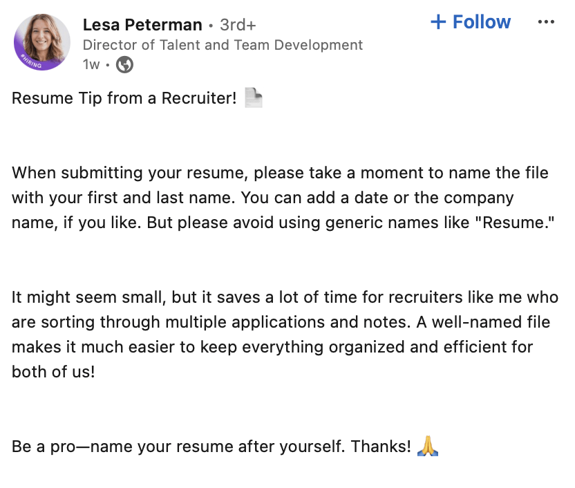 resume tips